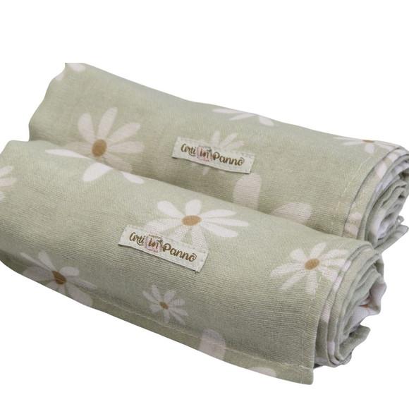 Fralda Estampada Arti In Panno Margaridas 100% Algodão