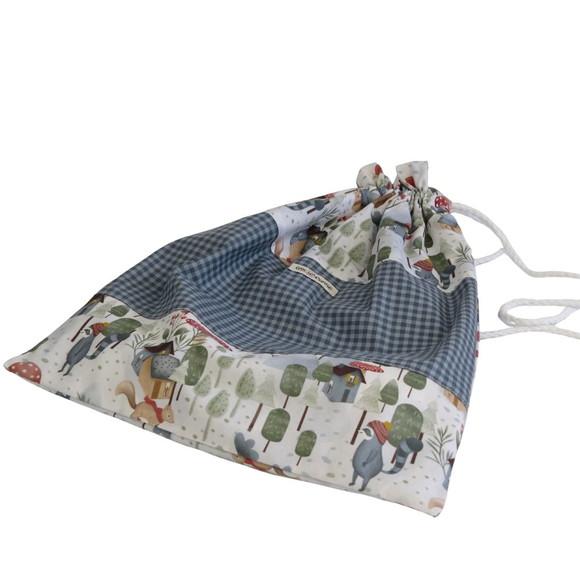 Kit Porta Fralda Lenço Umedecido e Saco Organizador Floresta