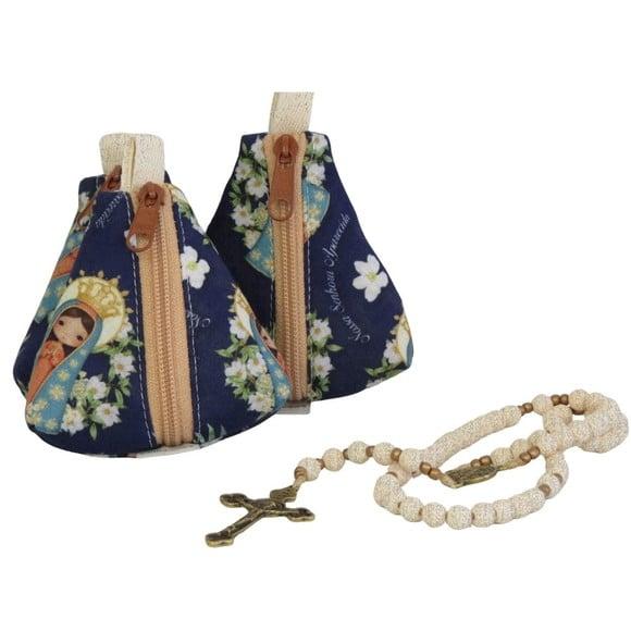 Kit Porta Terço e Terço Nossa Senhora Aparecida