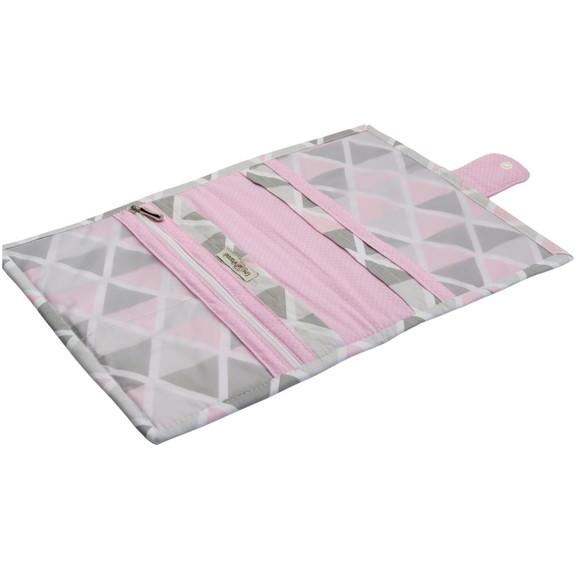 Kit Porta Fralda Lenço Umedecio e Caderneta Vacina Triangulo