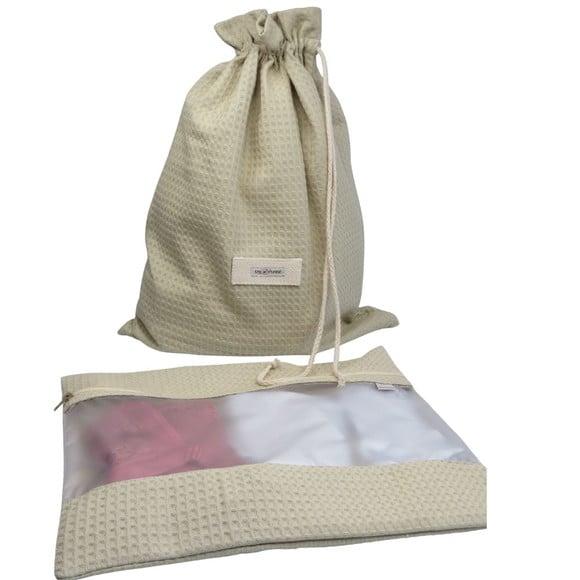 Kit Saco Organizador e Envelope com Visor Bege
