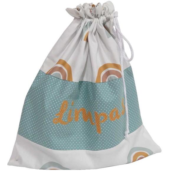 Kit Saco Organizador Impermeável Bordado Arco Íris