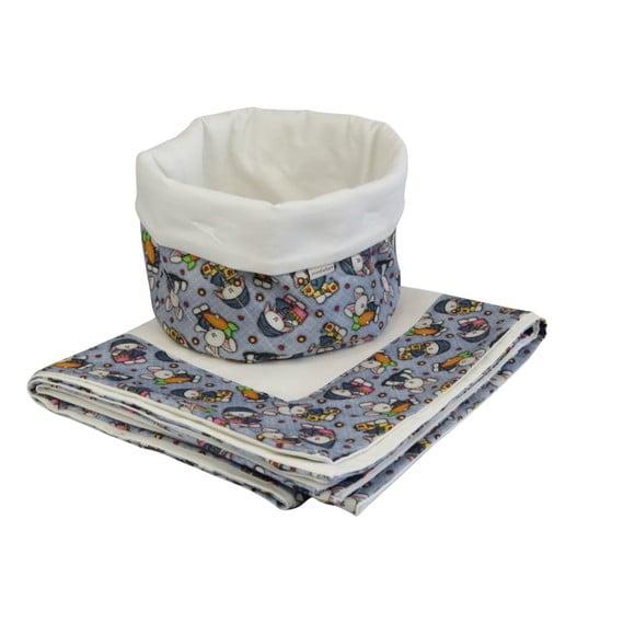 Kit Toalha de Mesa e Cesta para Pães Páscoa