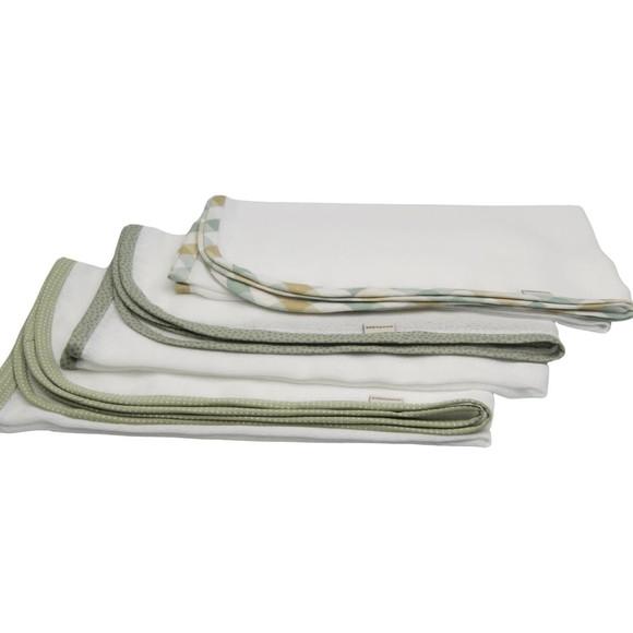 Kit6 Fraldas de Ombro e Boca Viés Geométrico Tricoline Verde