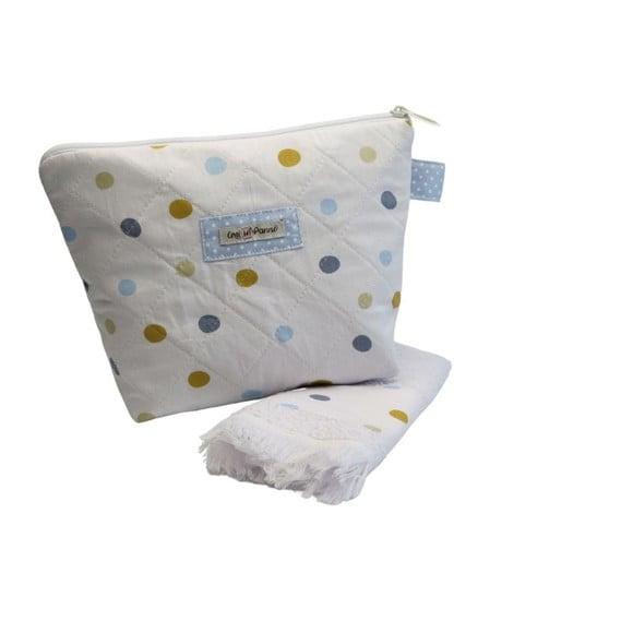 Necessaire Baby Poá com Toalha Franja