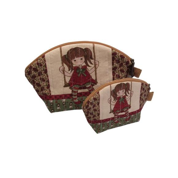 Necessaire Bonecas Meia Lua em Tricoline Kit2