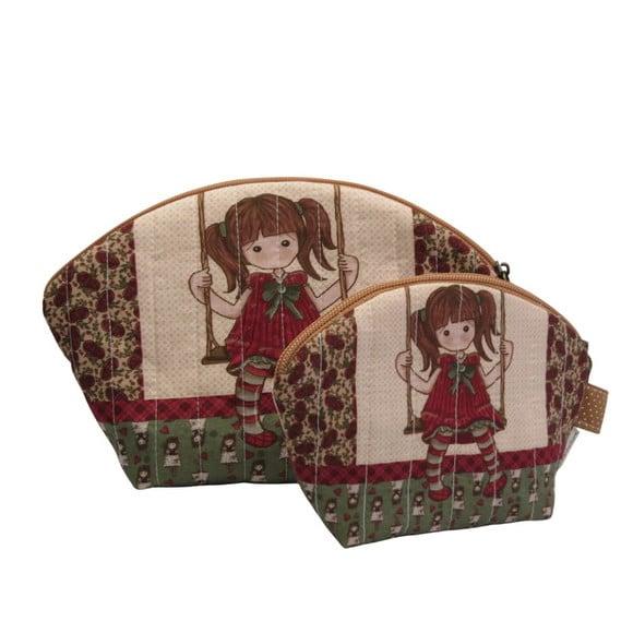 Necessaire Bonecas Meia Lua em Tricoline Kit2