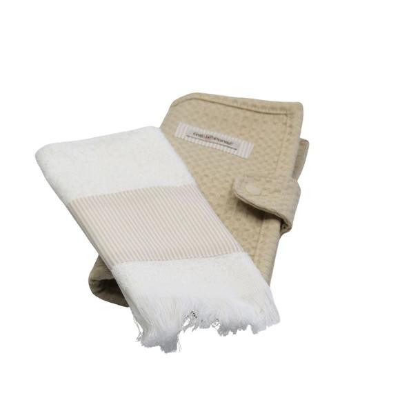 Necessaire Higiene Bucal Quadriculado Bege