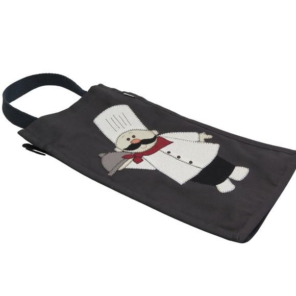Organizador de Sacolas Sarja Cozinheiro Patch Aplique