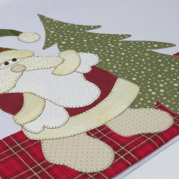 Pano de Prato Natal Bordado em Patch Aplique