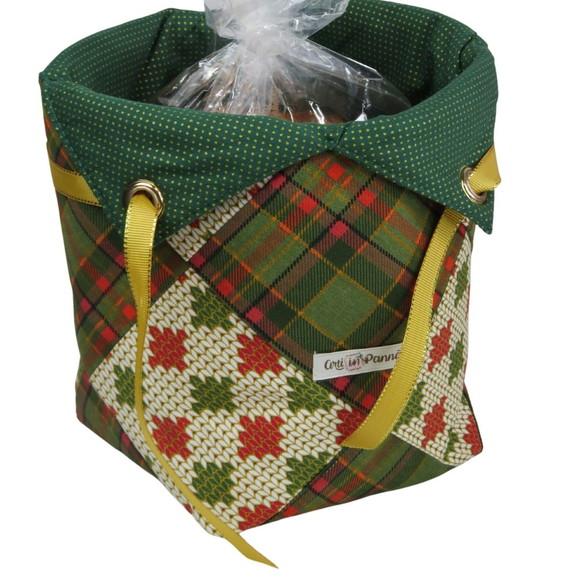Porta Panetone Patchwork Natal