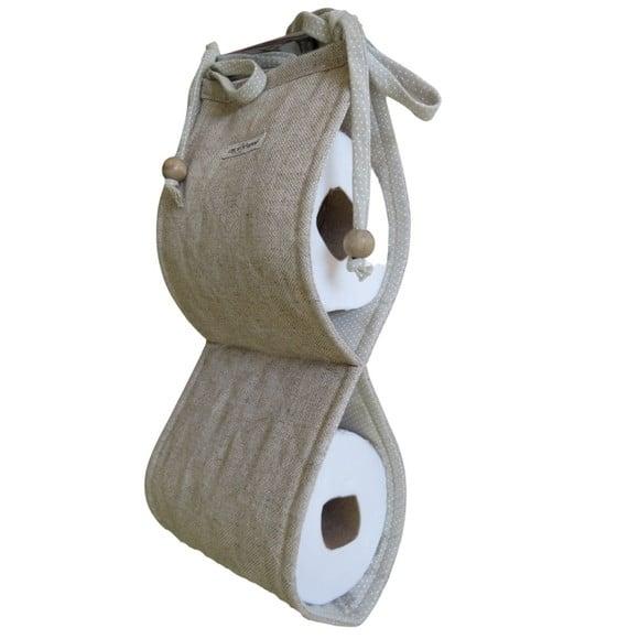 Porta Papel Higiênico Duplo em Linho