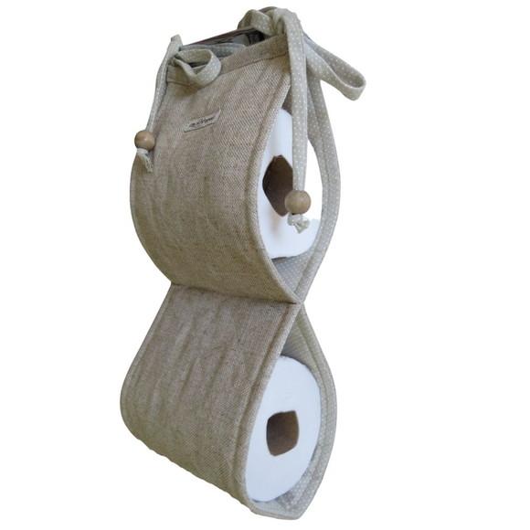 Porta Papel Higiênico Duplo em Linho
