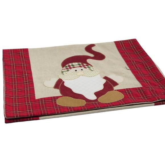 Trilho de Mesa em Linho com Barrado Papai Noel Barba Longa