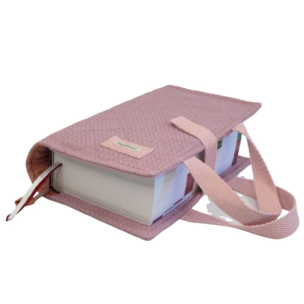 Capa para Vade Mecum Favo Rosa Antigo com Alça de Mão em Algod?