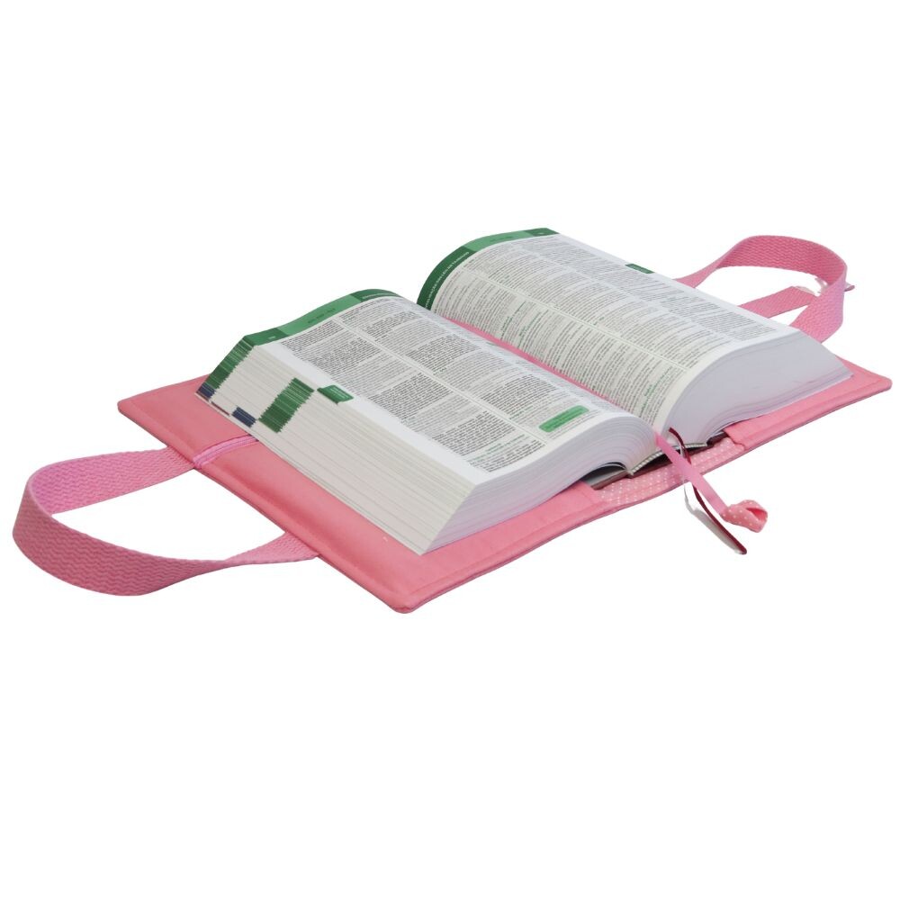 Capa para Vade Mecum Rosa Chiclete com Alça de Mão em Algodão