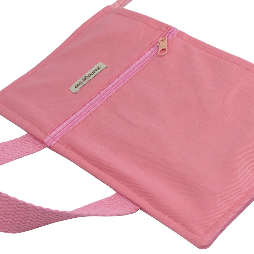 Capa para Vade Mecum Rosa Chiclete com Alça de Mão em Algodão