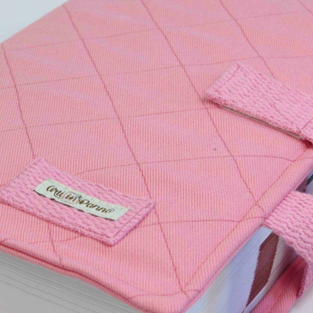 Capa para Vade Mecum Rosa Chiclete com Alça de Mão em Algodão