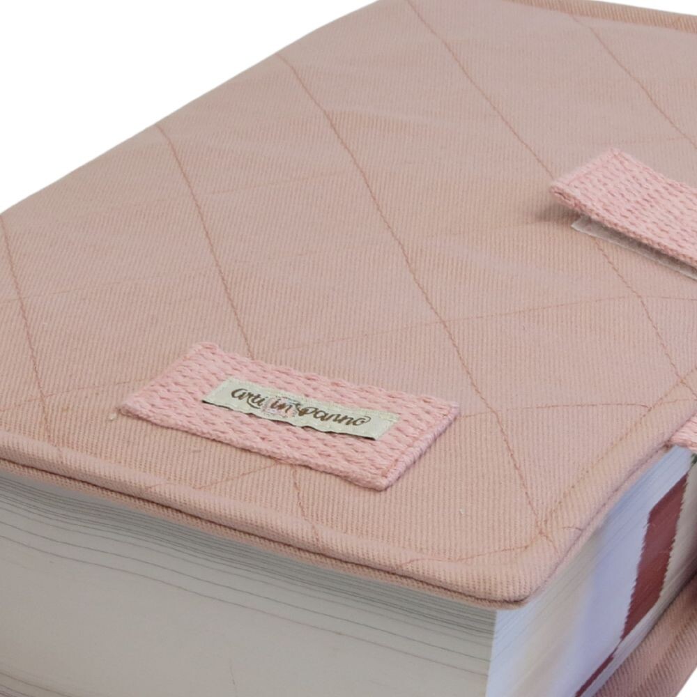 Capa para Vade Mecum Rosé com Alça de Mão em Algodão | Prote?