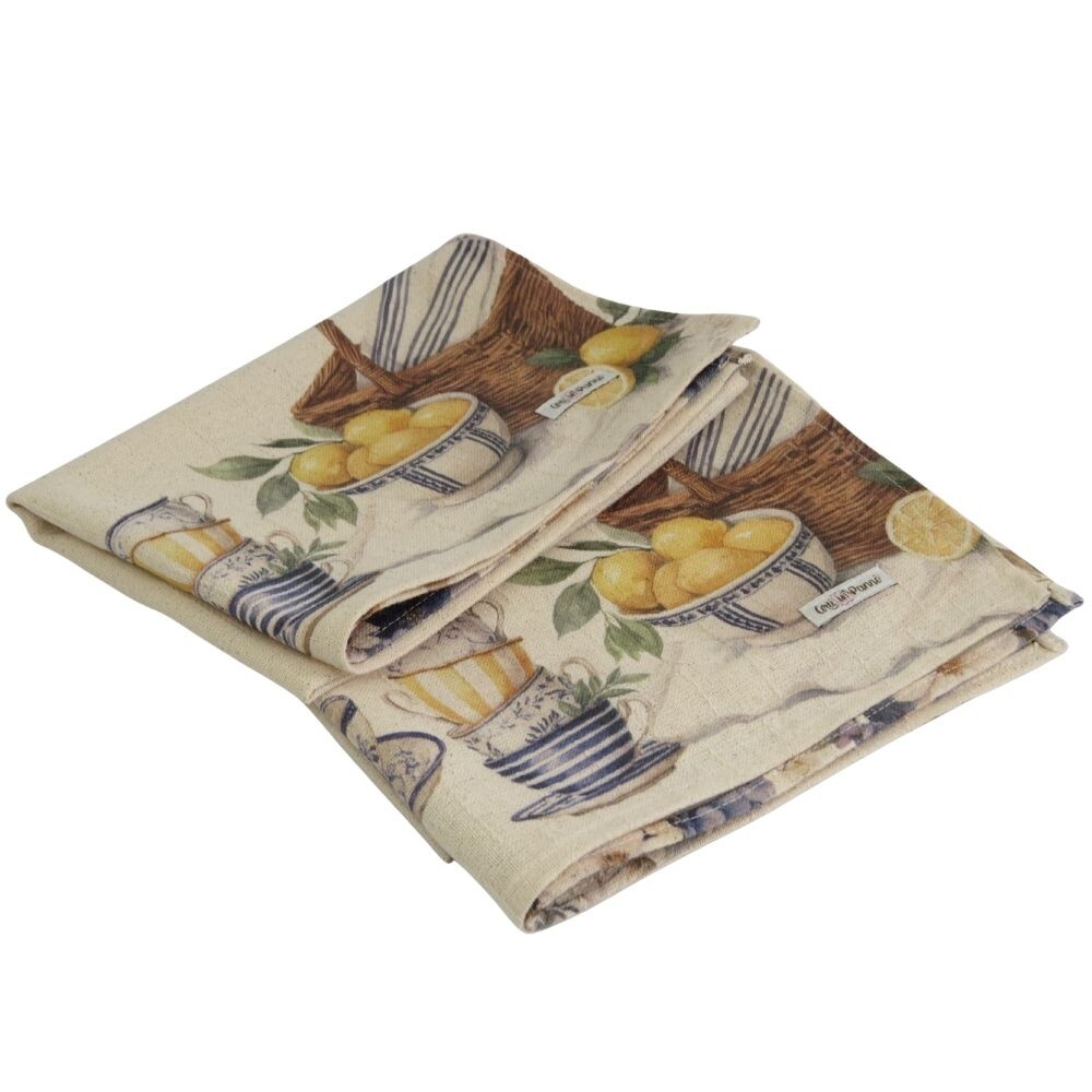 Pano de Prato Limão Siciliano em Algodão | Decoração para Coz
