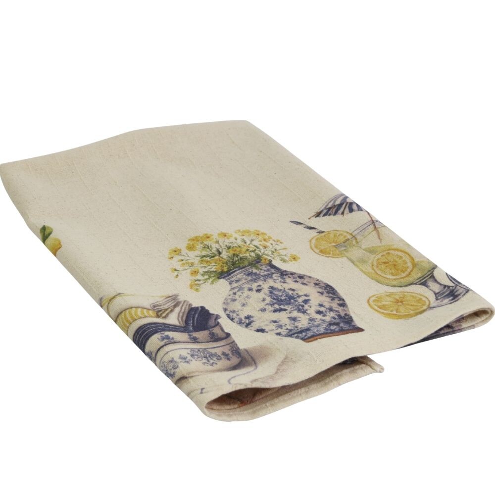 Pano de Prato Limão Siciliano em Algodão | Decoração para Coz