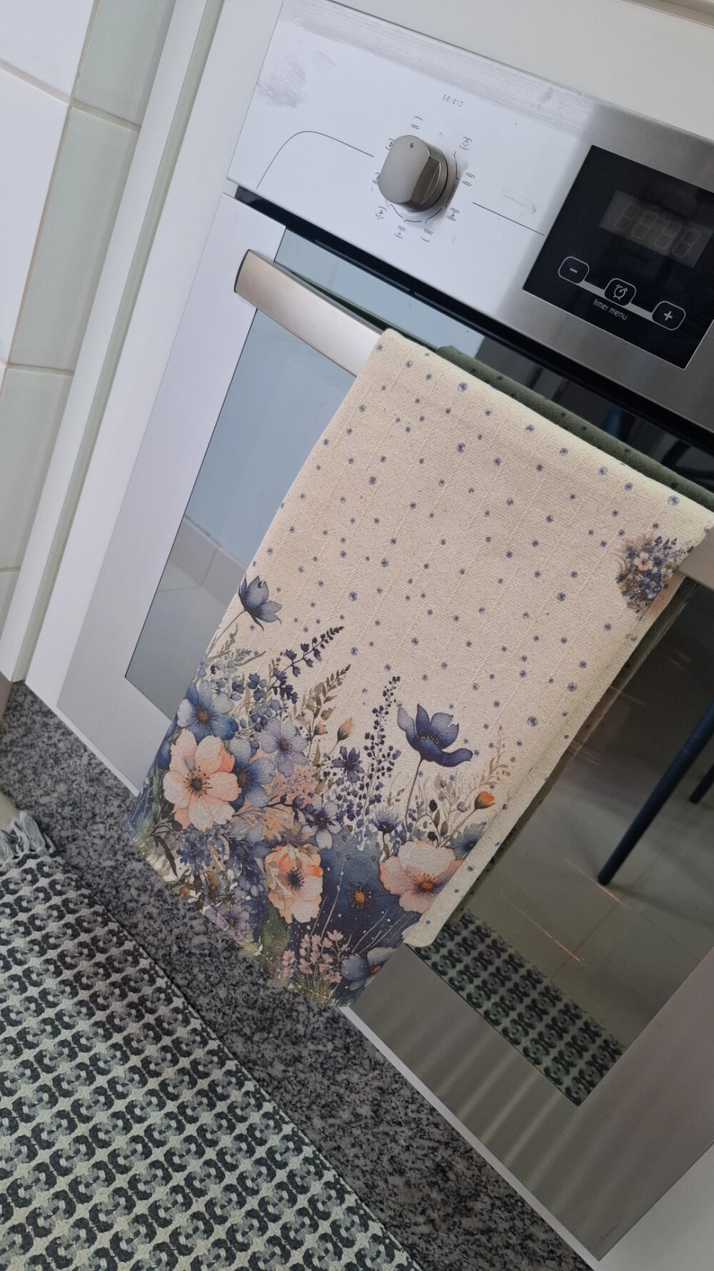 Pano de Prato Sacaria Estampado Floral Azul - Arti In Panno