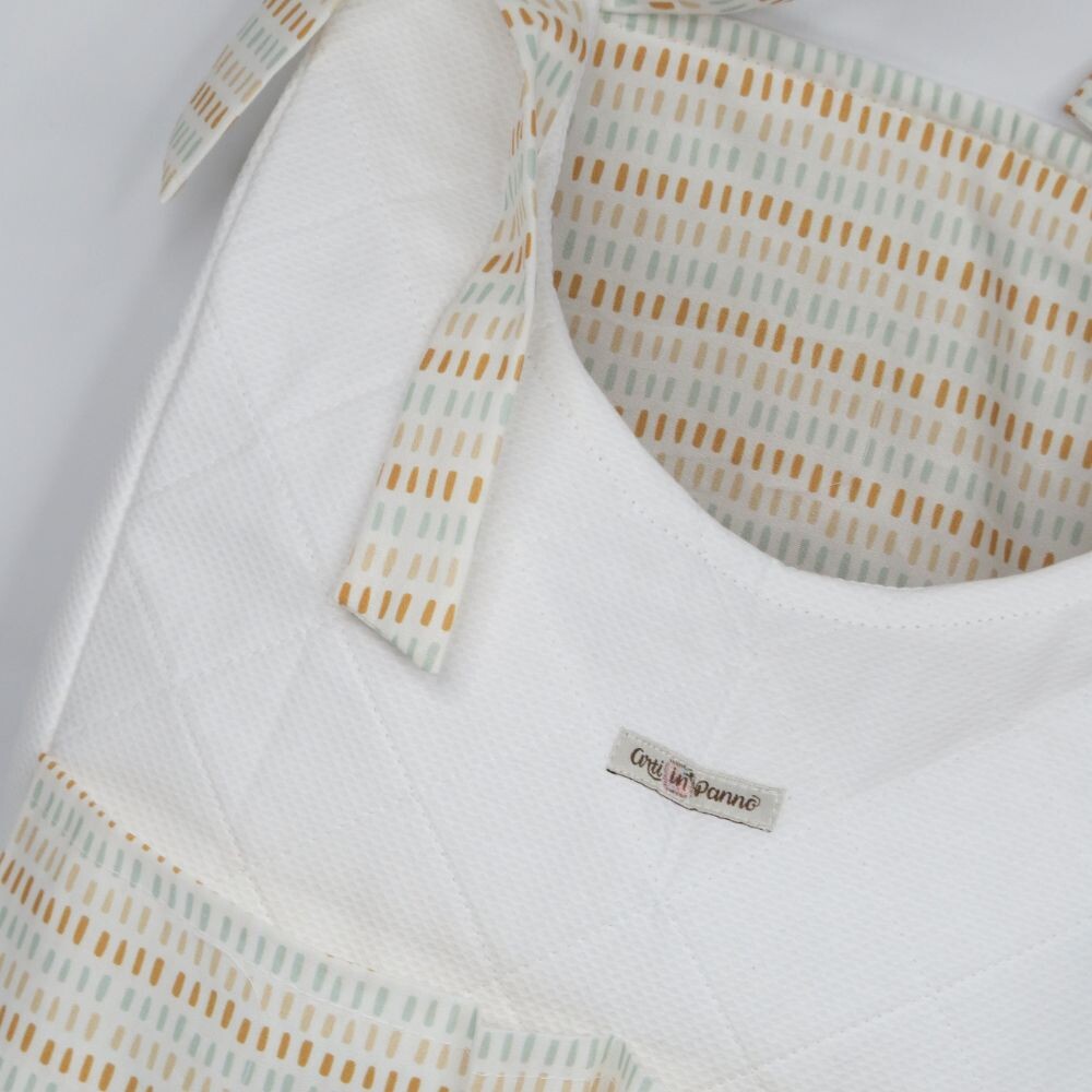 Bolsão Porta Fralda e Organizador Branco Boho