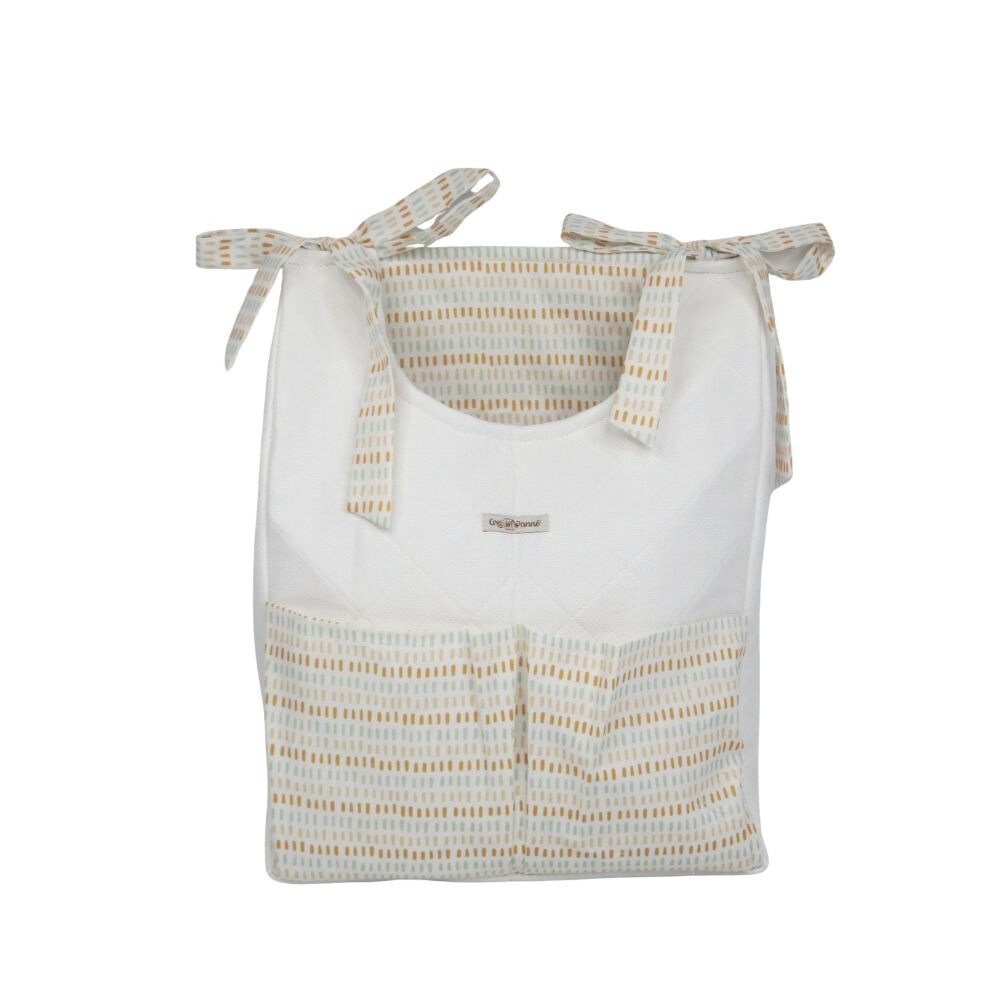 Bolsão Porta Fralda e Organizador Branco Boho