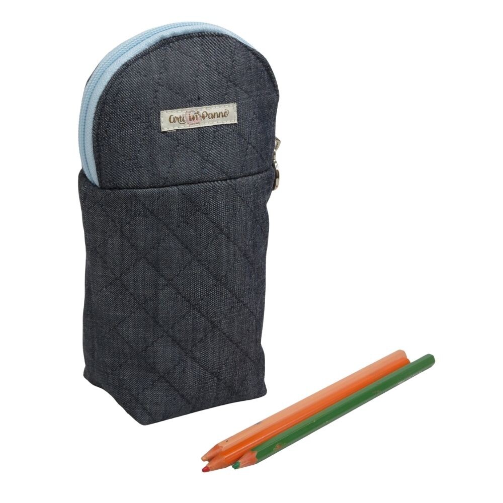 Estojo Escolar Porta Lápis Jeans