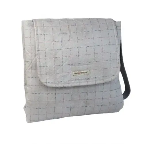 Bolsa Trocador e Porta Fraldas Grid Cinza Dois em Um