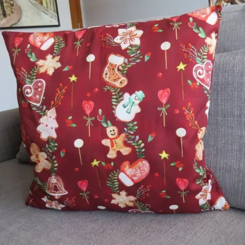 Capa Almofada Natal Bolachinhas e Botas