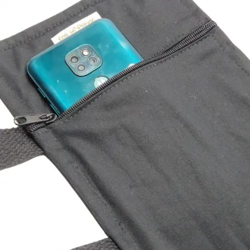 Capa Vade Mecum Brim Preto Quiltado com Alça Mão