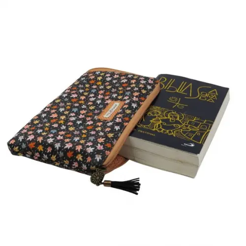 Case com Zíper para Biblía/livros Azul Floral
