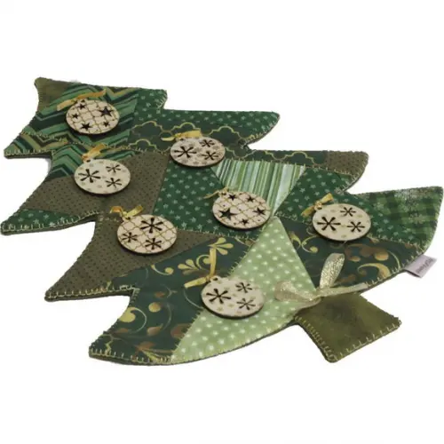 Enfeite de Porta e Geladeria Natal Patchwork Pinheiro Bolas
