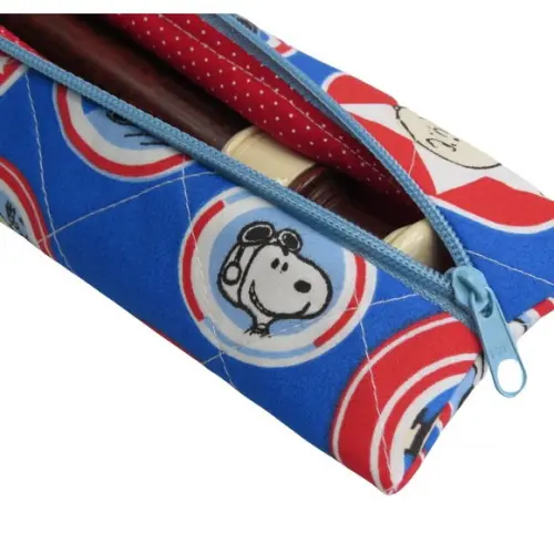 Estojo Flauta Doce com Zíper Snoopy