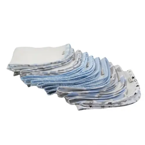 Fralda de Boca Kit10 Tons Azul e Cinza