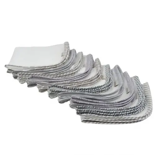 Fralda de Boca Kit10 Tons Cinza e Branco