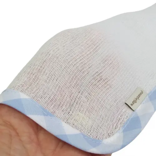 Fralda de Boca Kit5 Tons Azul e Branco