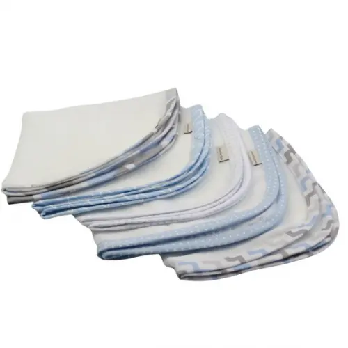 Fralda de Boca Kit5 Tons Azul e Cinza