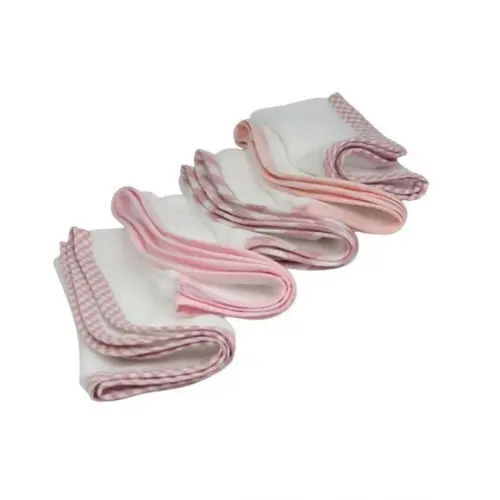 Fralda de Boca Kit5 Tons Rosa e Cinza