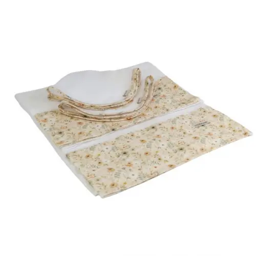 Fralda de Ombro e Boca Kit4 Floral Nude