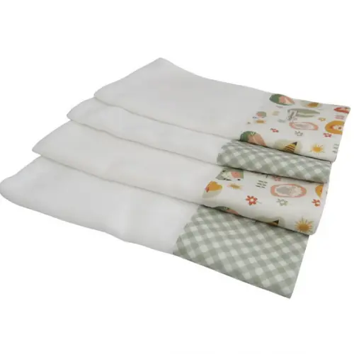 Fralda de Ombro Kit4 Vichy e Fazendinha