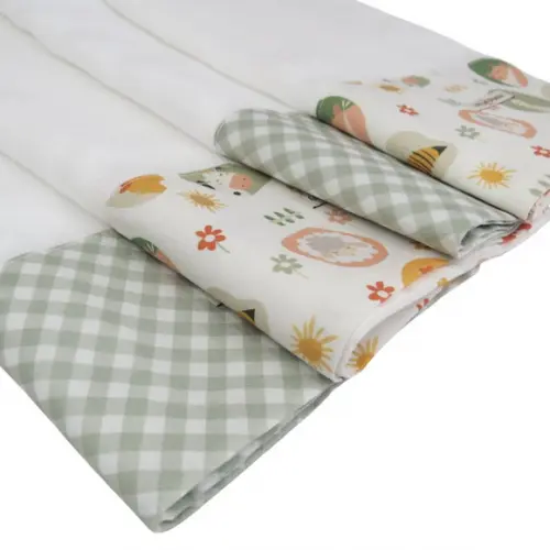 Fralda de Ombro Kit4 Vichy e Fazendinha