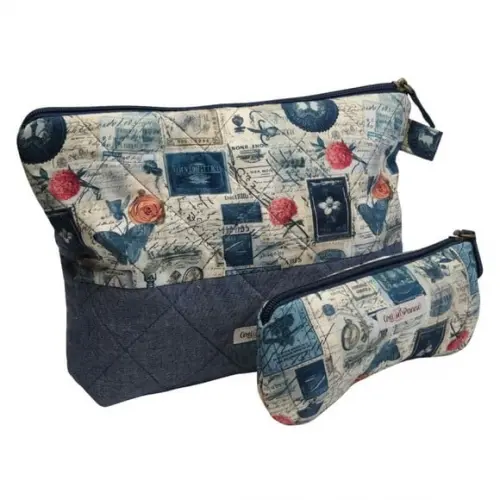 Kit Necessaire e Porta Óculos Romantica