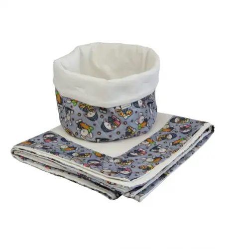 Kit Toalha de Mesa e Cesta para Pães Páscoa