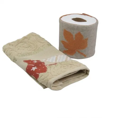 Kit Toalha Lavado e Porta Papel Higiênico Bordado