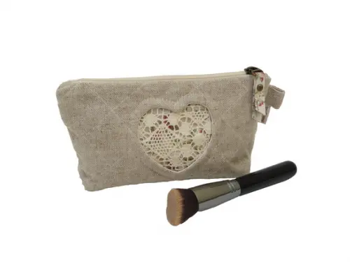 Necessaire em Linho Coração