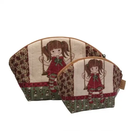 Necessaire Bonecas Meia Lua em Tricoline Kit2