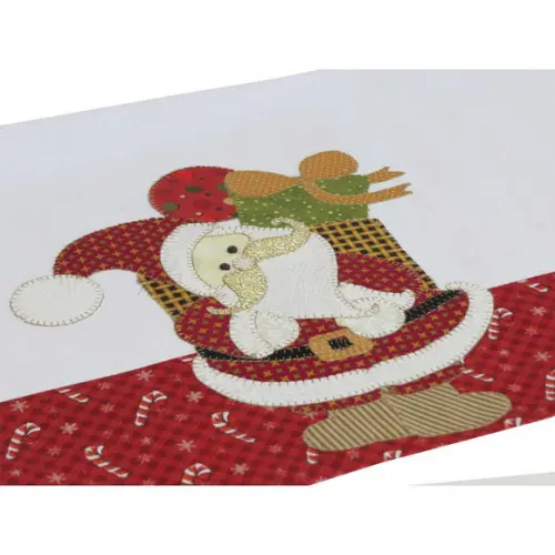 Pano de Prato Natal Bordado em Patch aplique