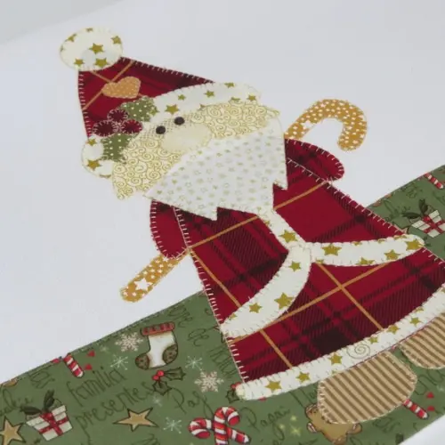 Pano de Prato Natal Bordado em Patch Aplique